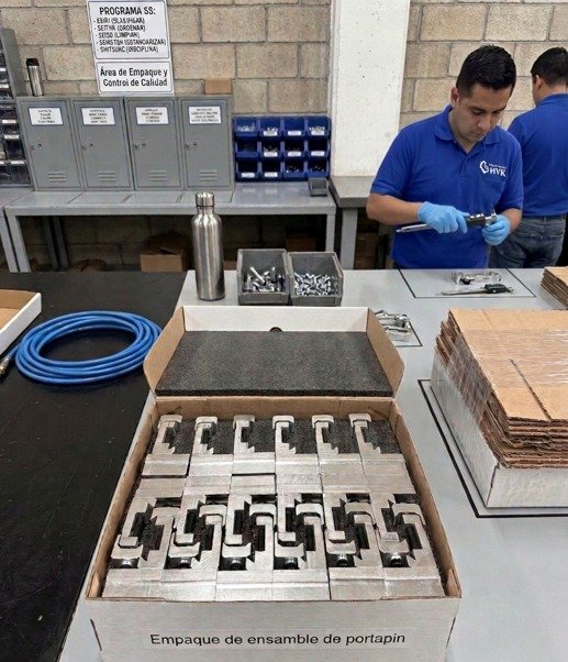 Área de empaque y control de calidad — ensamble de portapines